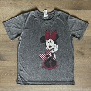 Boy's Disney Polka Dot Minnie Performance Tee - Charcoal Heather - Youth Small